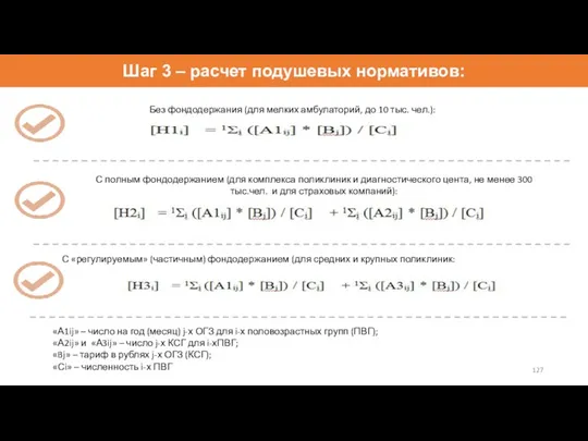 Шаг 3 – расчет подушевых нормативов: Без фондодержания (для мелких