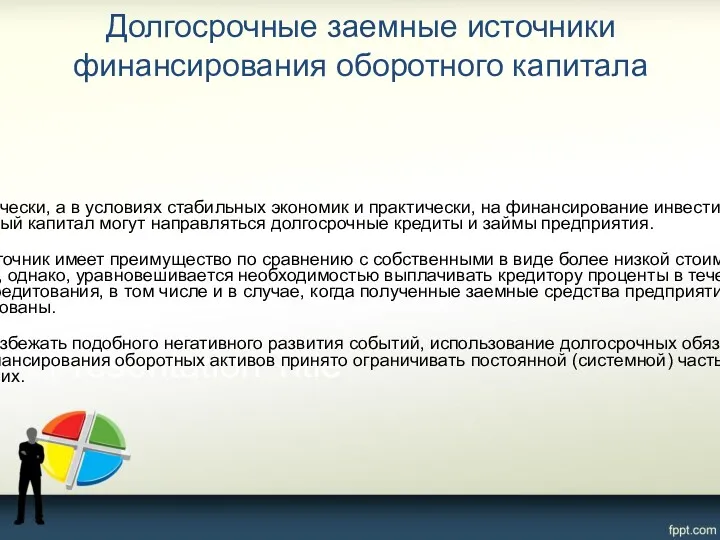 Долгосрочные заемные источники финансирования оборотного капитала Теоретически, а в условиях