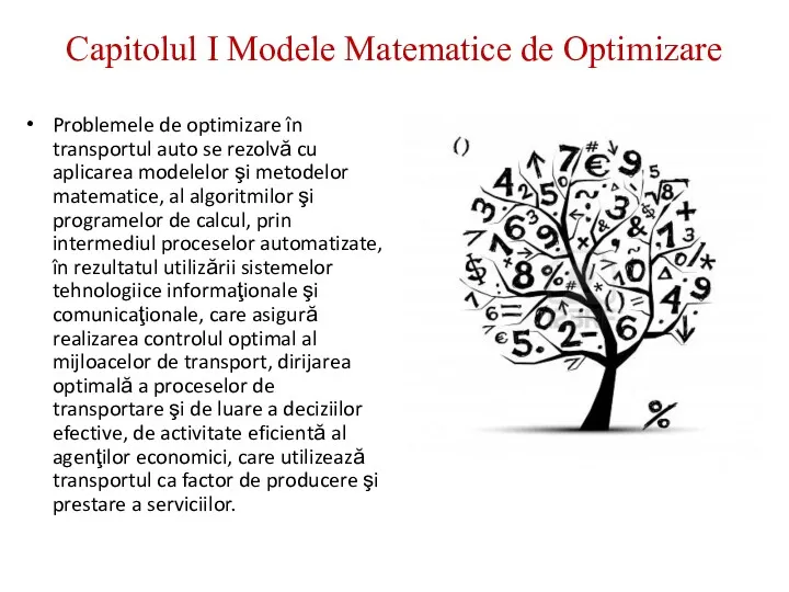 Capitolul I Modele Matematice de Optimizare Problemele de optimizare în