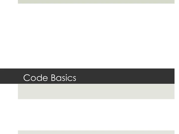 Code Basics