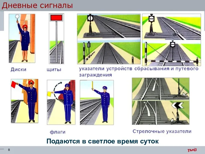 Дневные сигналы Подаются в светлое время суток