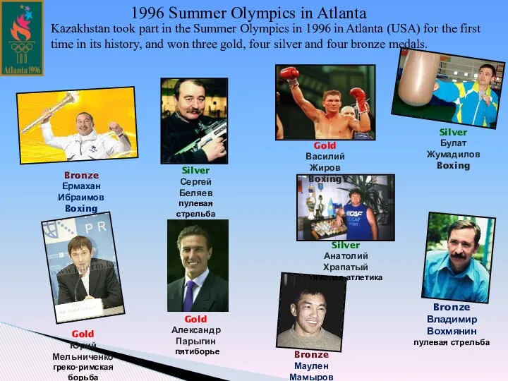 1996 Summer Olympics in Atlanta Kazakhstan took part in the