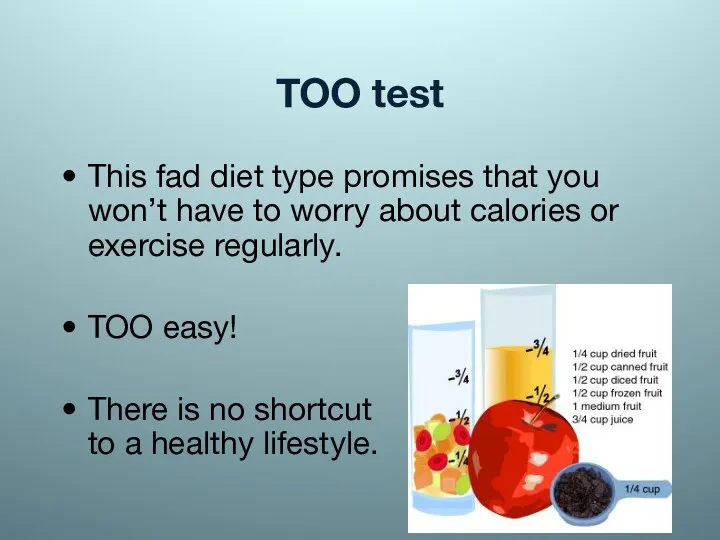 TOO test This fad diet type promises that you won’t