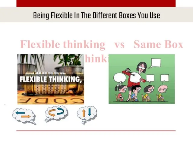 Being Flexible In The Different Boxes You Use Flexible thinking vs Same Box thinking Marina Efremova