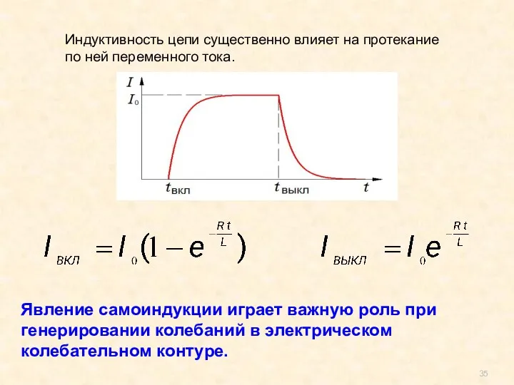 Индуктивность цепи существенно влияет на протекание по ней переменного тока.