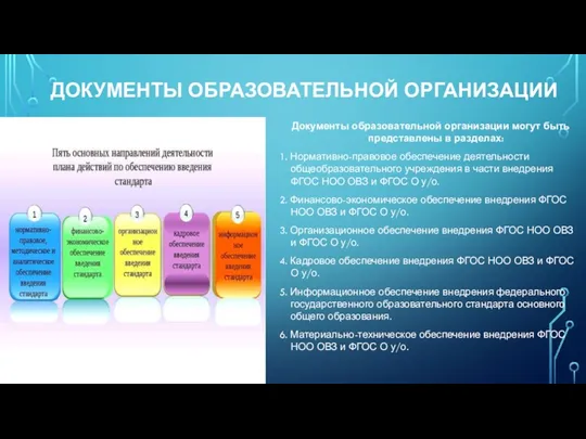 ДОКУМЕНТЫ ОБРАЗОВАТЕЛЬНОЙ ОРГАНИЗАЦИИ Документы образовательной организации могут быть представлены в