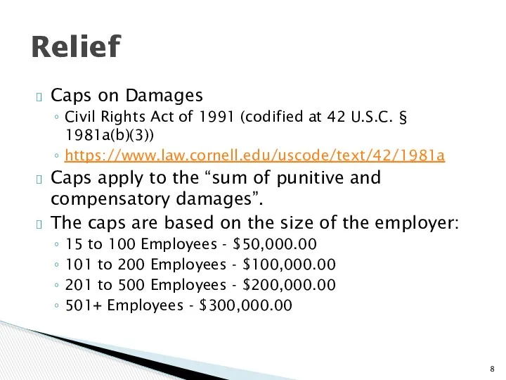 Caps on Damages Civil Rights Act of 1991 (codified at