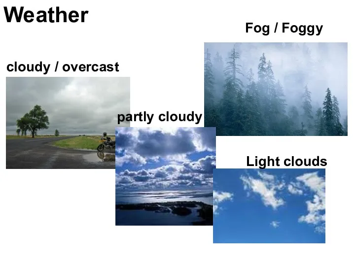 Weather Fog / Foggy cloudy / overcast partly cloudy Light clouds