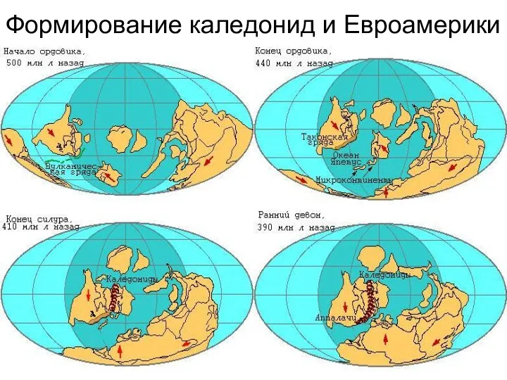 Формирование каледонид и Евроамерики