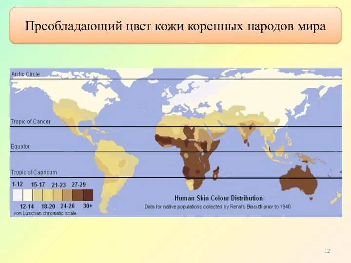 Преобладающий цвет кожи коренных народов мира