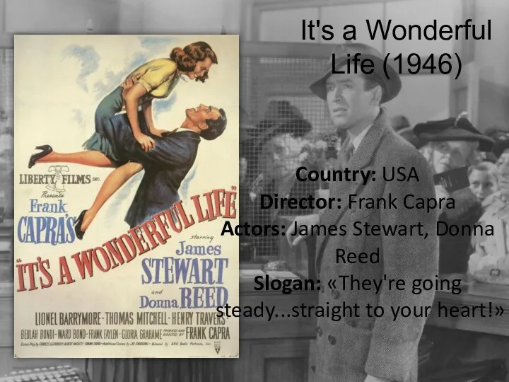 It's a Wonderful Life (1946) Country: USA Director: Frank Capra Actors: James Stewart,