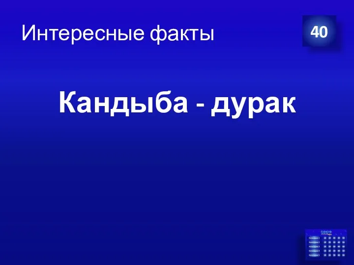 Кандыба - дурак 40 Интересные факты