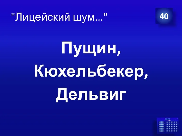 Пущин, Кюхельбекер, Дельвиг 40 "Лицейский шум..."