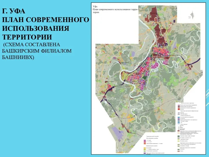 Г. УФА ПЛАН СОВРЕМЕННОГО ИСПОЛЬЗОВАНИЯ ТЕРРИТОРИИ (СХЕМА СОСТАВЛЕНА БАШКИРСКИМ ФИЛИАЛОМ БАШНИИВХ)