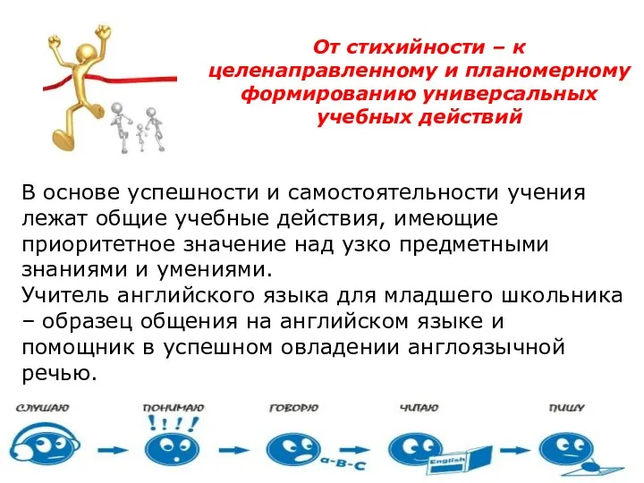 От стихийности – к целенаправленному и планомерному формированию универсальных учебных