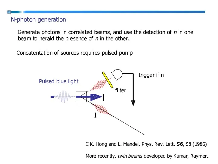 1 1 trigger if n filter Pulsed blue light Generate