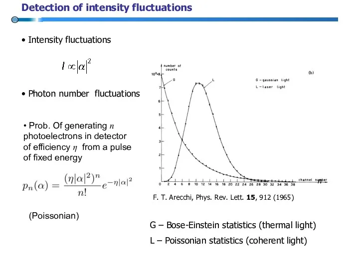 F. T. Arecchi, Phys. Rev. Lett. 15, 912 (1965) G