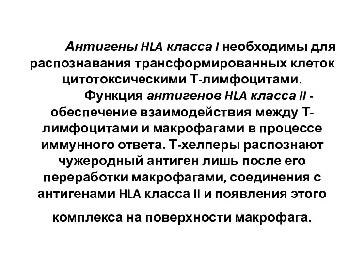 Антигены HLA класса I необходимы для распознавания трансформированных клеток цитотоксическими