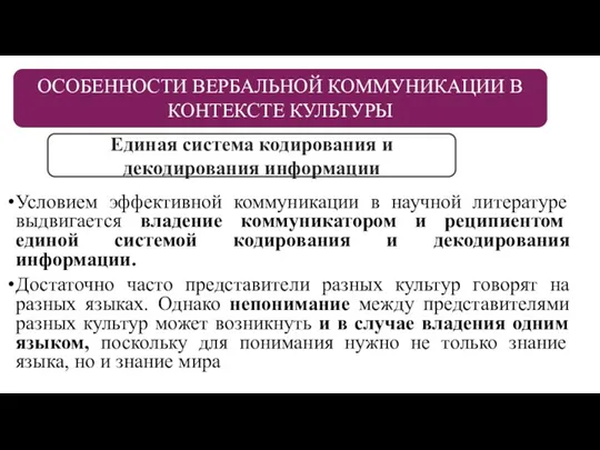 Условием эффективной коммуникации в научной литературе выдвигается владение коммуникатором и