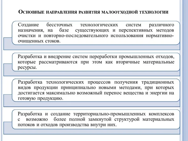 Основные направления развития малоотходной технологии