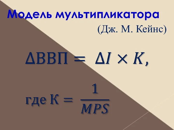 Модель мультипликатора (Дж. М. Кейнс)