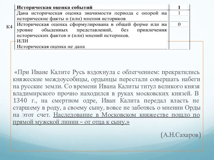 . «При Иване Калите Русь вздохнула с облегчением: прекратились княжеские междоусобицы, ордынцы перестали