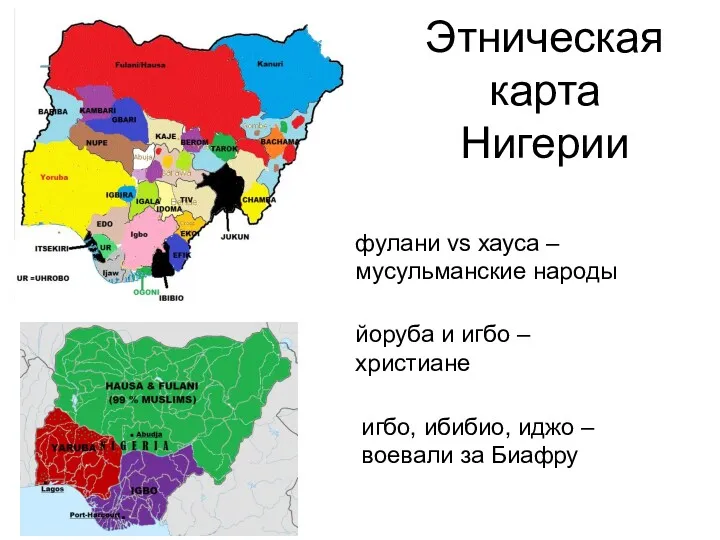 Этническая карта Нигерии фулани vs хауса – мусульманские народы йоруба