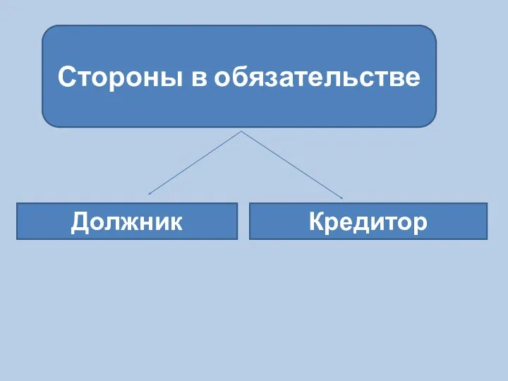 Стороны в обязательстве Должник Кредитор