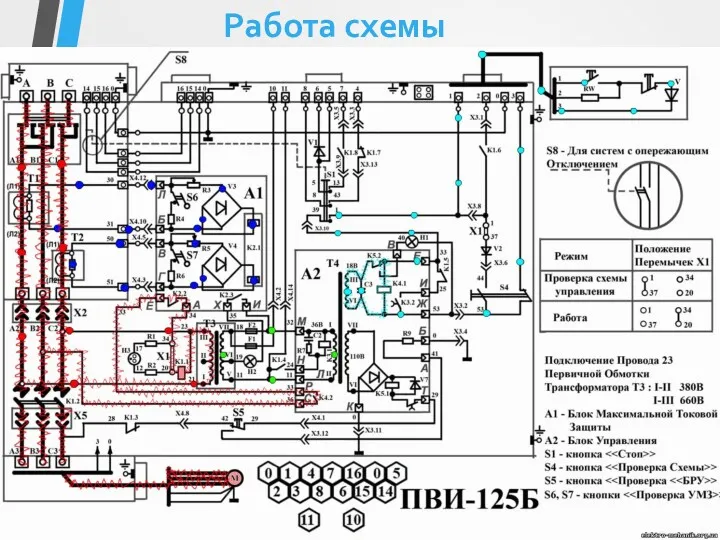 Работа схемы