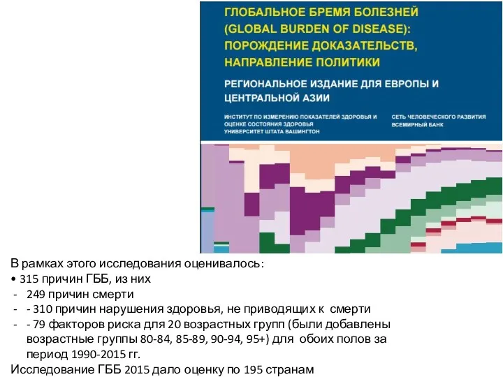 В рамках этого исследования оценивалось: • 315 причин ГББ, из