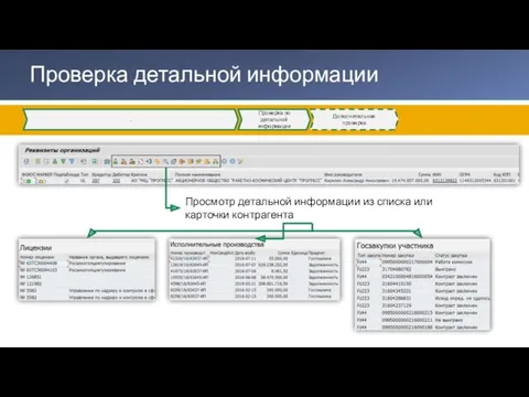 Проверка детальной информации Проверка по детальной информации … Просмотр детальной