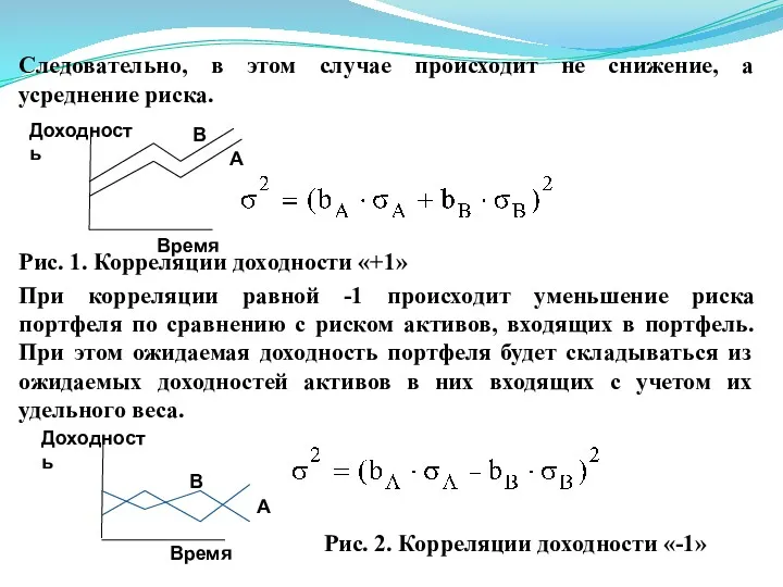 Следовательно, в этом случае происходит не снижение, а усреднение риска.