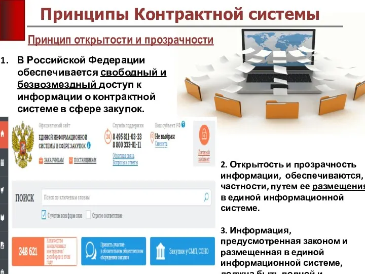 Принцип открытости и прозрачности Принципы Контрактной системы В Российской Федерации