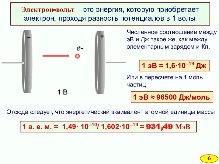 Электрон-вольт – это энергия, которую приобретает электрон, проходя разность потенциалов