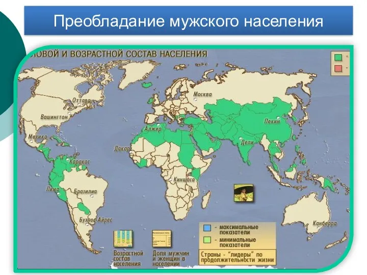 Преобладание мужского населения