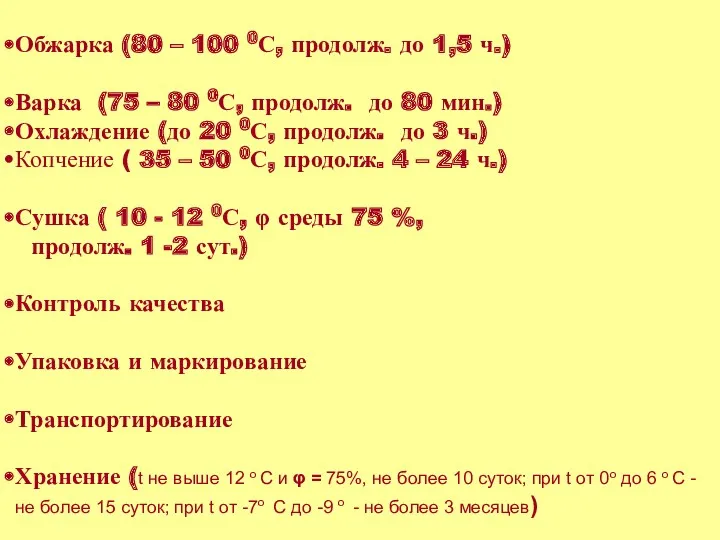 Обжарка (80 – 100 0С, продолж. до 1,5 ч.) Варка