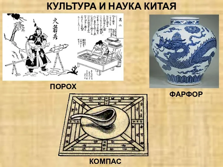 КУЛЬТУРА И НАУКА КИТАЯ ПОРОХ КОМПАС ФАРФОР