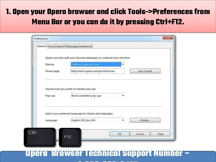 1. Open your Opera browser and click Tools->Preferences from Menu Bar or you