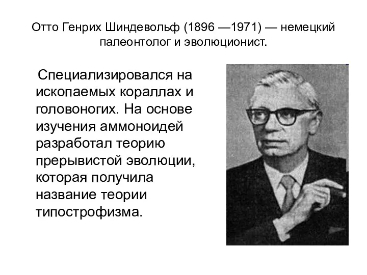 Отто Генрих Шиндевольф (1896 —1971) — немецкий палеонтолог и эволюционист.