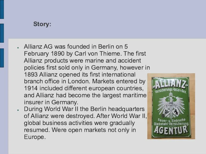 Story: Allianz AG was founded in Berlin on 5 February