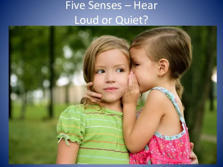 Five Senses – Hear Loud or Quiet?