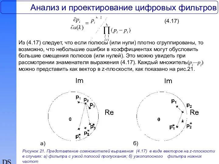 DSP Анализ и проектирование цифровых фильтров Из (4.17) следует, что