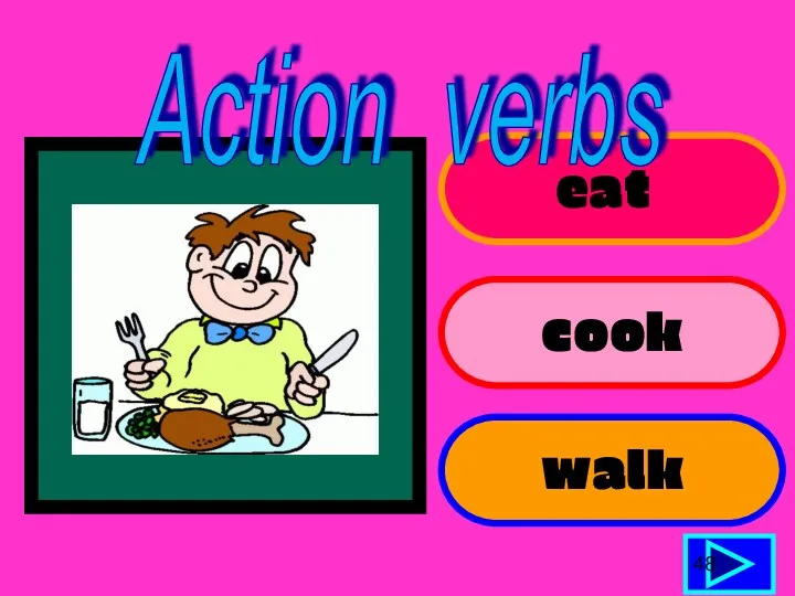 eat cook walk 48 Action verbs