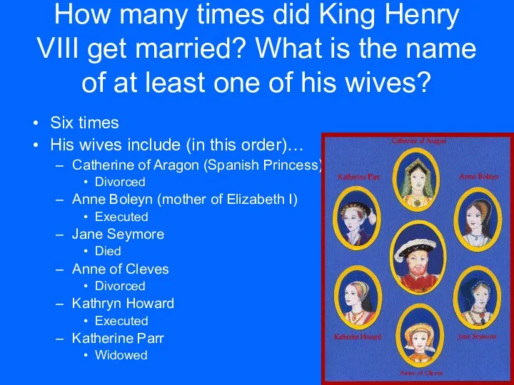 How many times did King Henry VIII get married? What