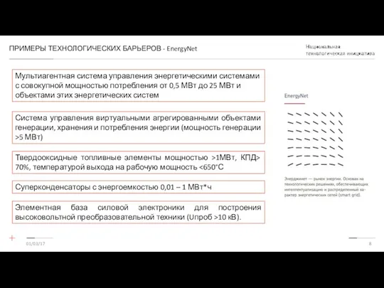 ПРИМЕРЫ ТЕХНОЛОГИЧЕСКИХ БАРЬЕРОВ - EnergyNet 01/03/17 Мультиагентная система управления энергетическими