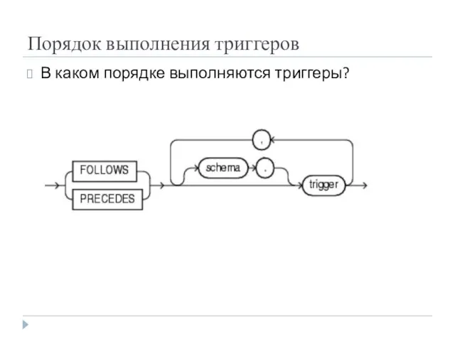 Порядок выполнения триггеров В каком порядке выполняются триггеры?