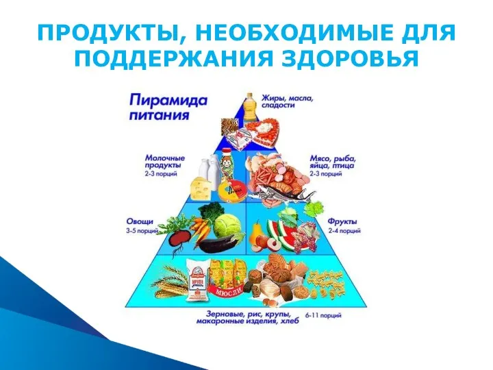 ПРОДУКТЫ, НЕОБХОДИМЫЕ ДЛЯ ПОДДЕРЖАНИЯ ЗДОРОВЬЯ