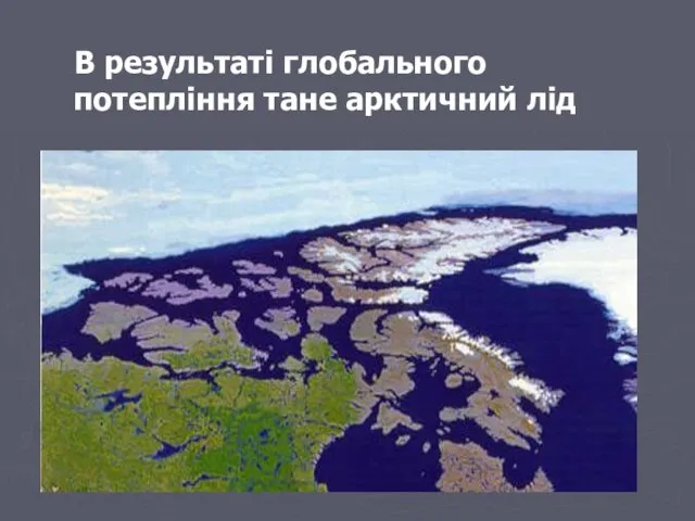 В результаті глобального потепління тане арктичний лід