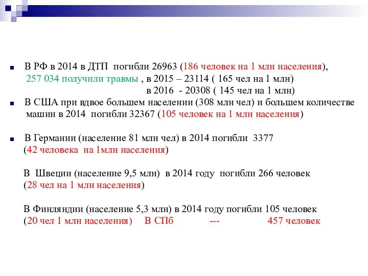 В РФ в 2014 в ДТП погибли 26963 (186 человек