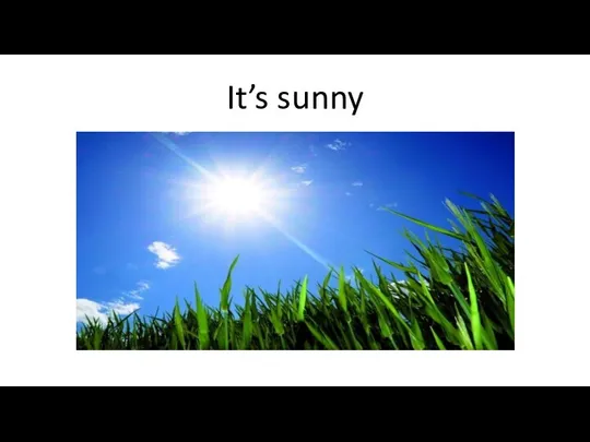 It’s sunny